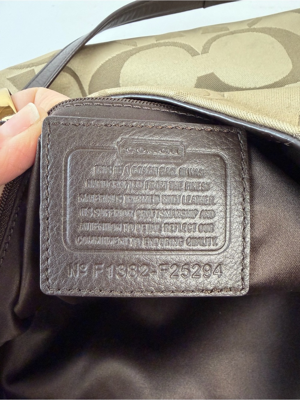 Coach 25294 Campbell Carryall Khaki Signature Brown Leather + Matching Wallet - Picture 9 of 14